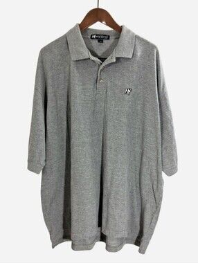 Vintage Big Dogs Men's 4XL Gray Collared Polo Shirt Embroidered Logo